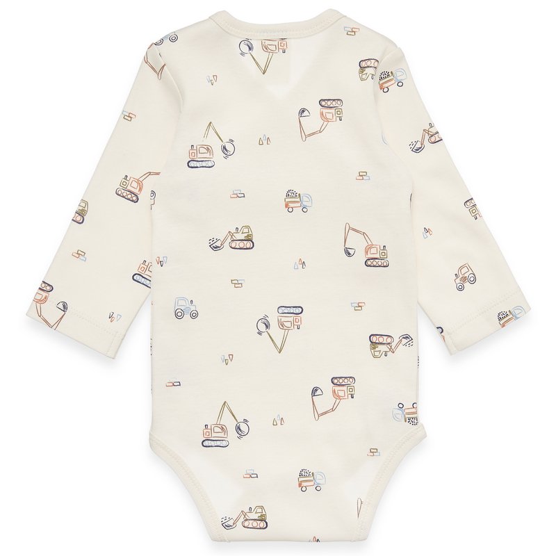 Babyoverslagrompertje lange mouwen - interlock - beige