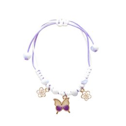 Pulsera infantil de cordón - Mariposa Malva