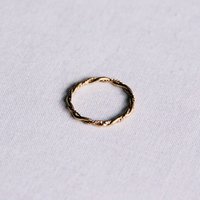 Stainless steel minimalist braided ring - gold