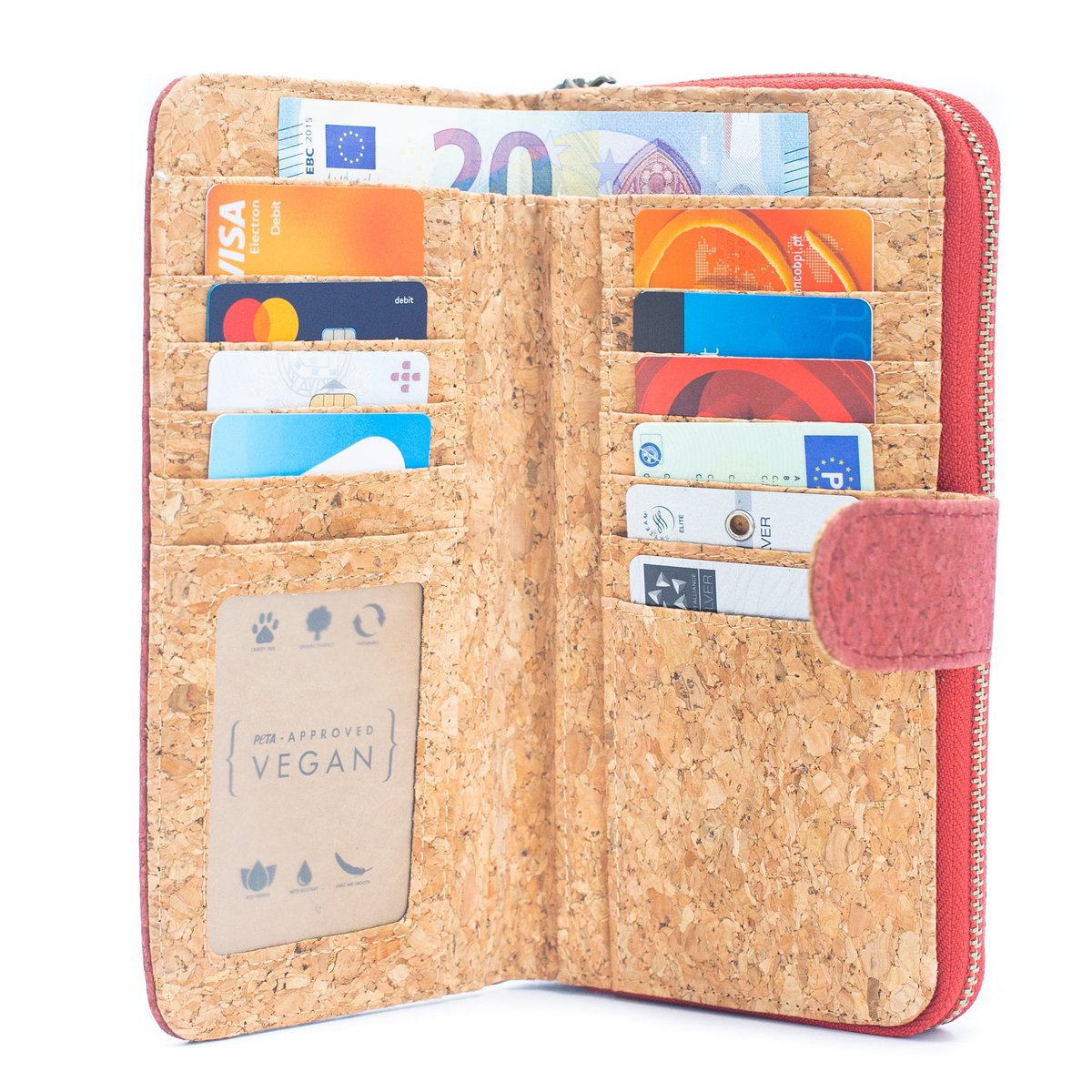 Portfel składany wzór kwiatowy Mandala - Vegan Cork Wallet BAG-2220