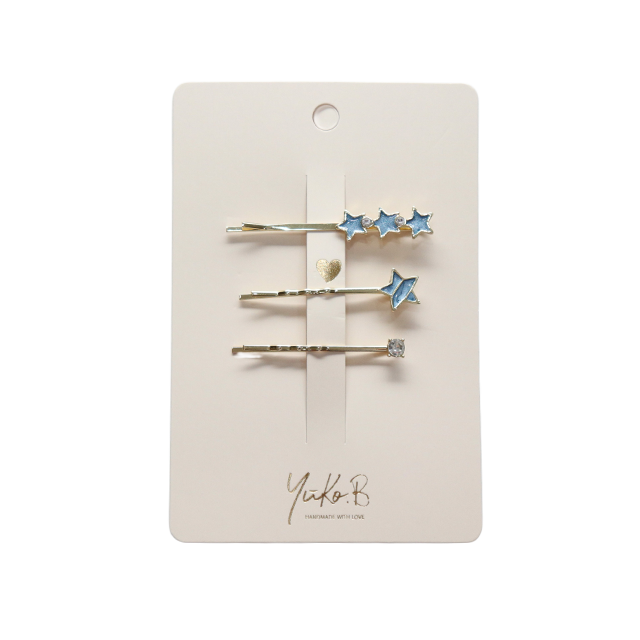 Hair clips - Trio Etoilé - Blue
