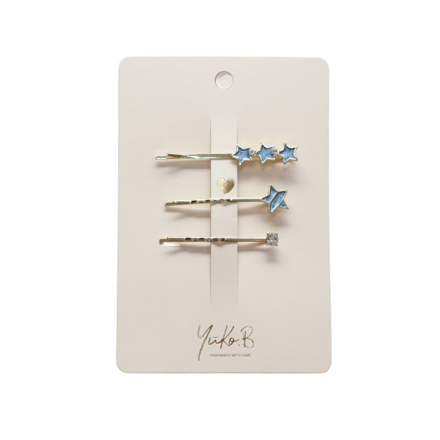 Hair clips - Trio Etoilé - Blue