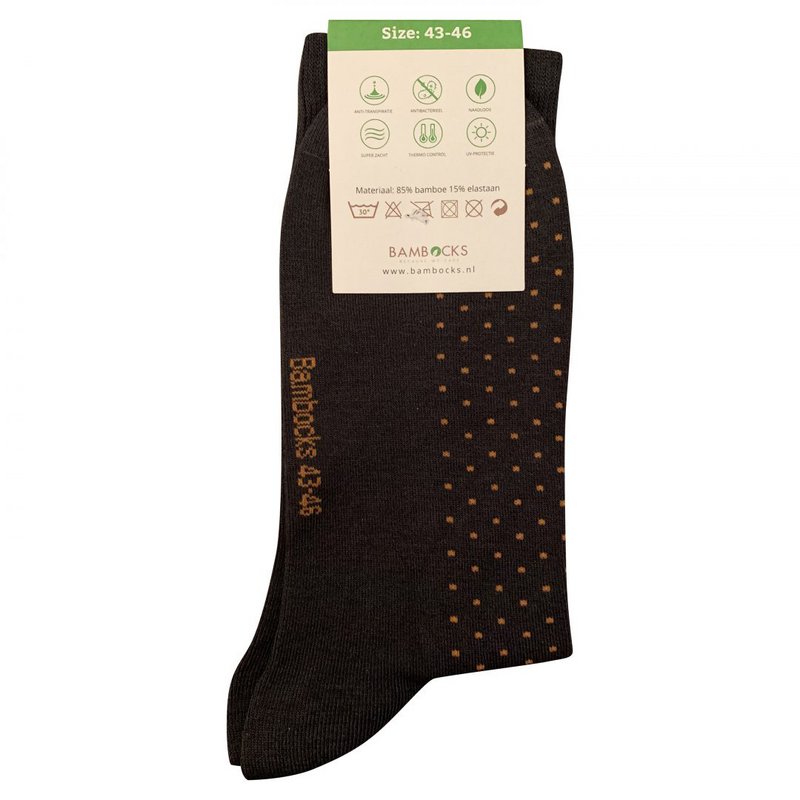 Bambocks Bamboo socks 4-pair dotted gray / orange