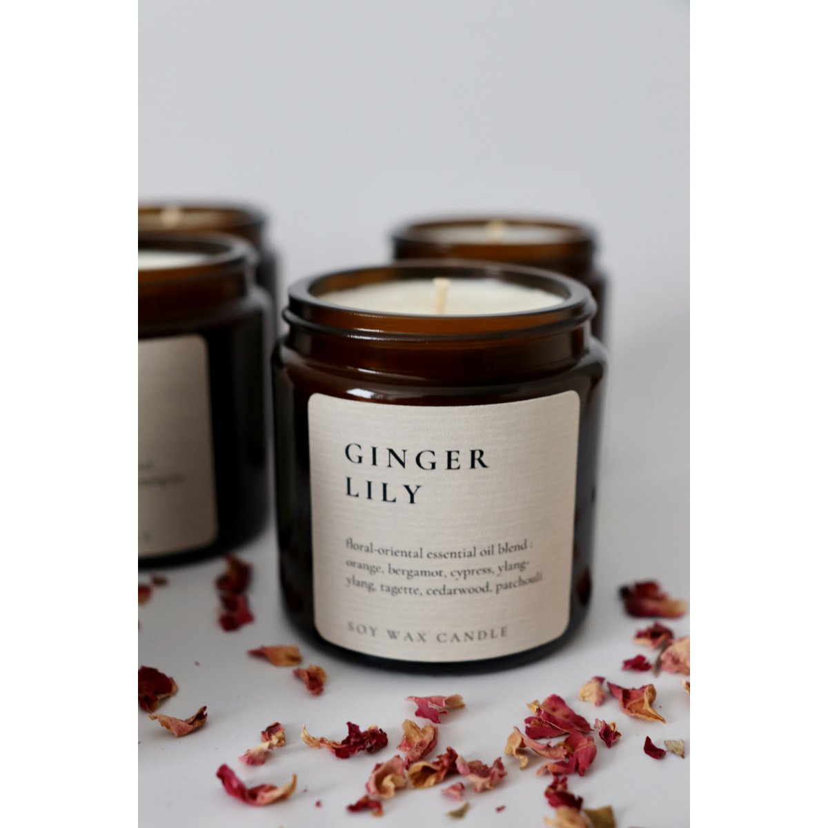 GINGER LILY, natürliche Sojawachskerze mit ätherischen Ölen