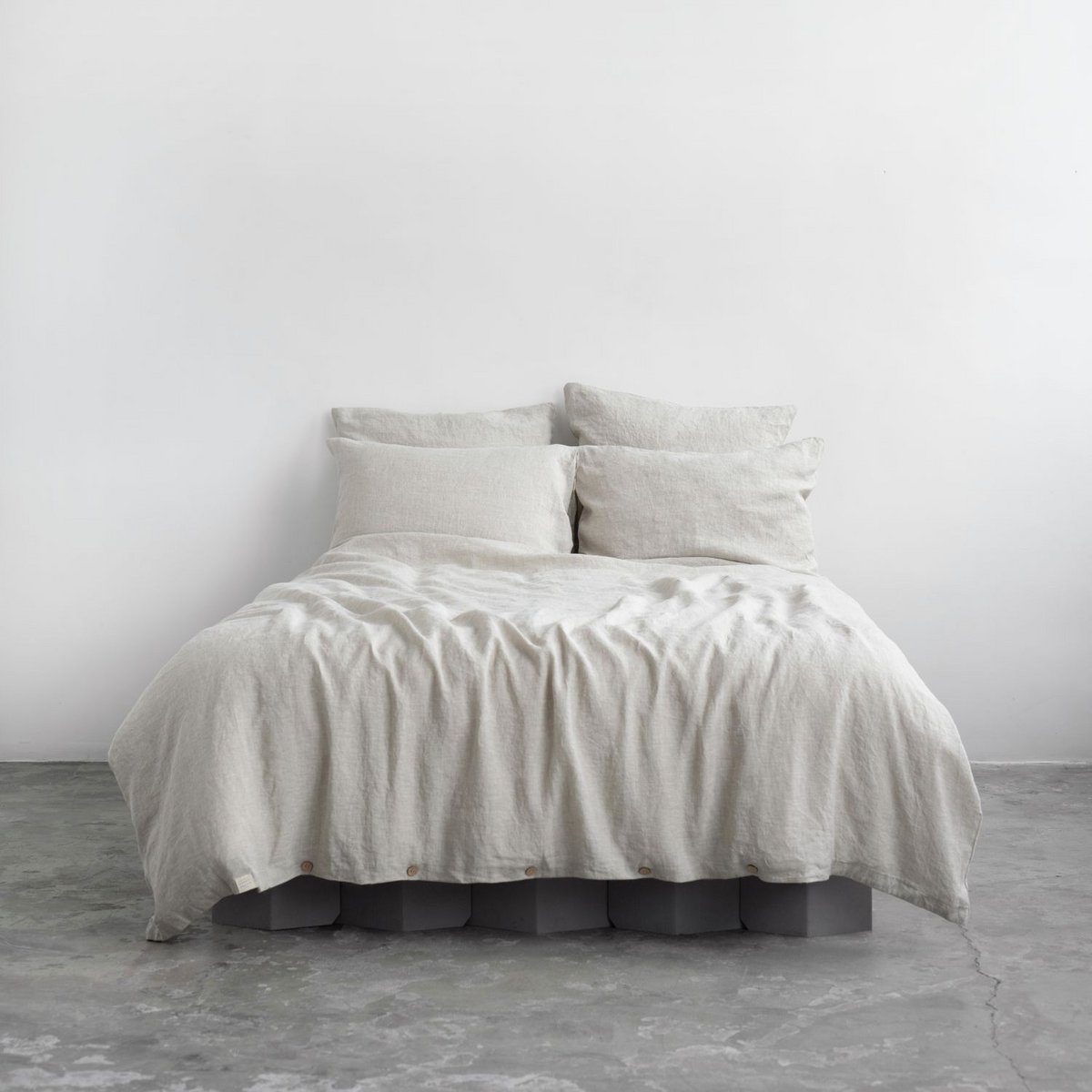 Ensemble de housse de couette en lin mélangé