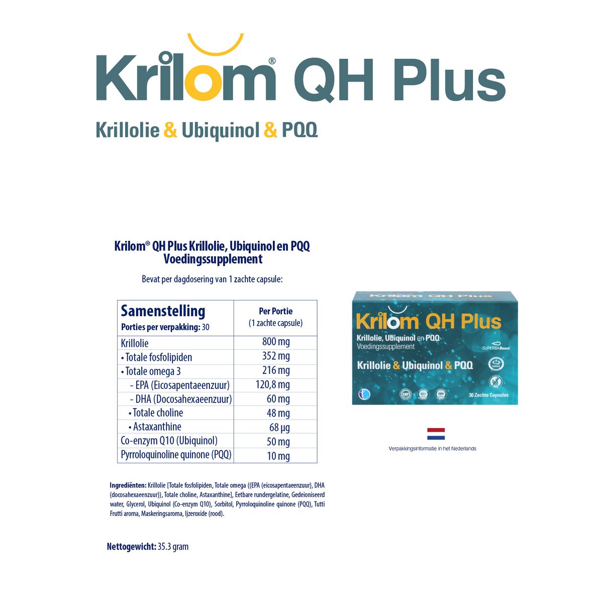 QH Plus rok | Krillolie Omega-3-supplement
