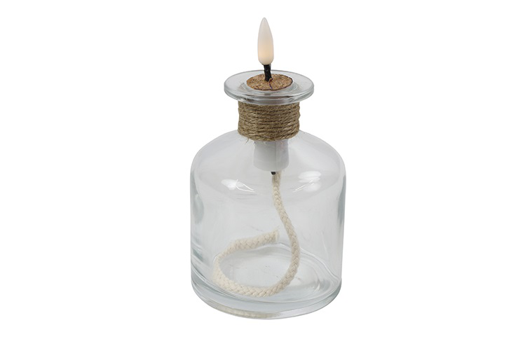Lamp fles hoog LED ro Lyon helder- L8B8H14,5CM