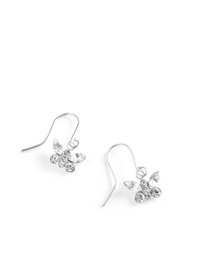Rhodium plated butterfly earrings with Austrian Zirconia