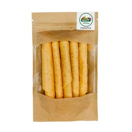 Pineapple 50g fruit snack - Dried fruit mix with a sweet, tropical flavor. The pineapple pieces have a golden color and a crunchy texture.