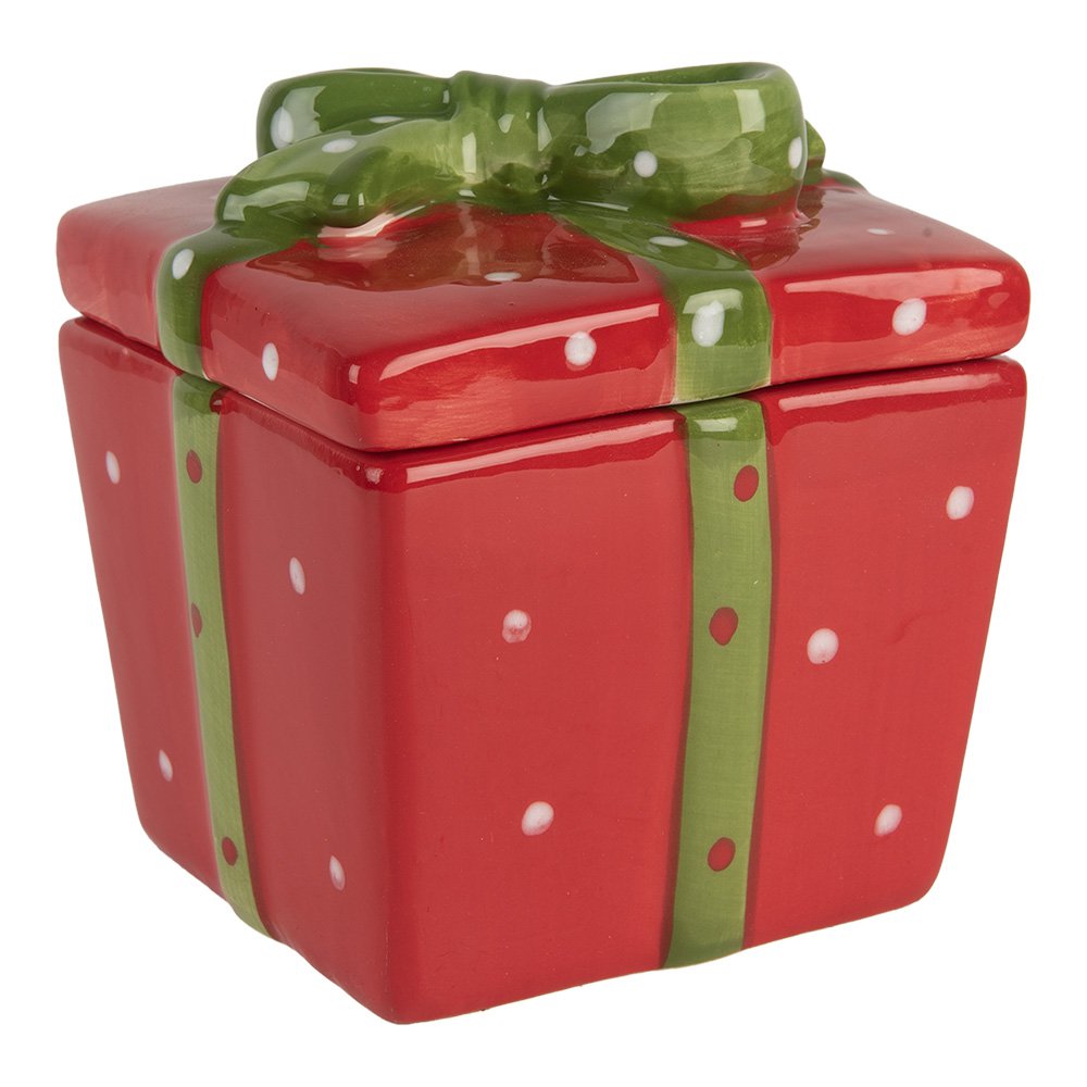 Vorratsdose Geschenk 9x9x11 cm Rote Keramik