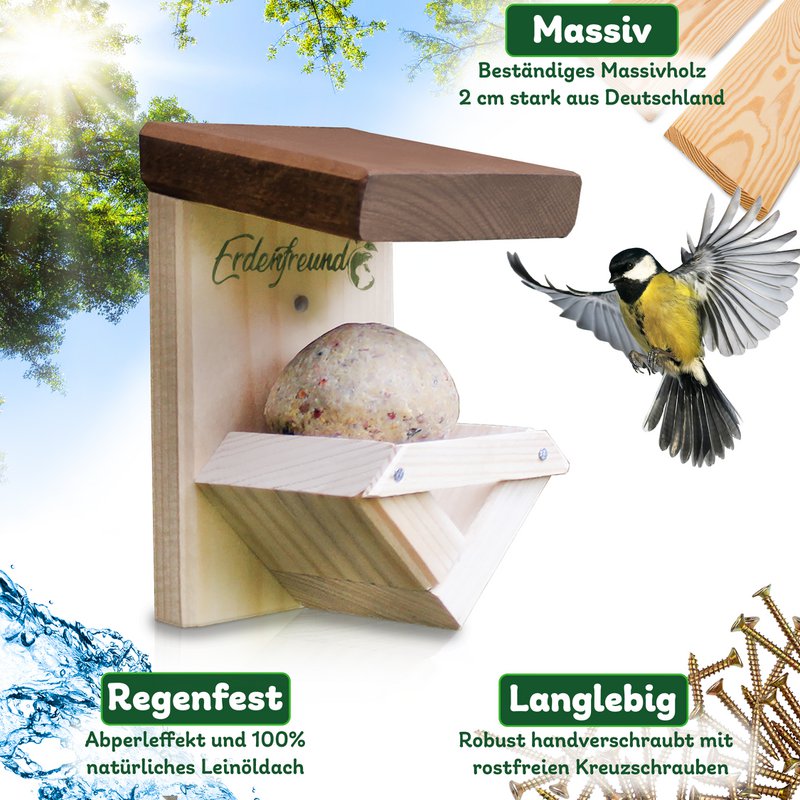 ERDENFREUND® Vogelfutterkasten für Futterknödel