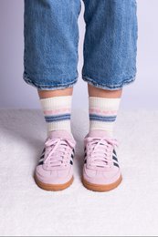 Glitzersocken mit Herzchenkette – rosa & blau