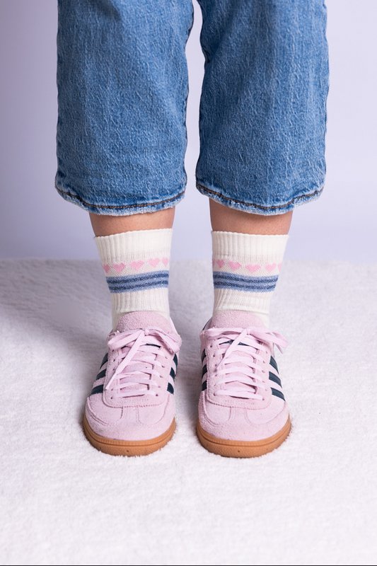 Glitzersocken mit Herzchenkette – rosa & blau