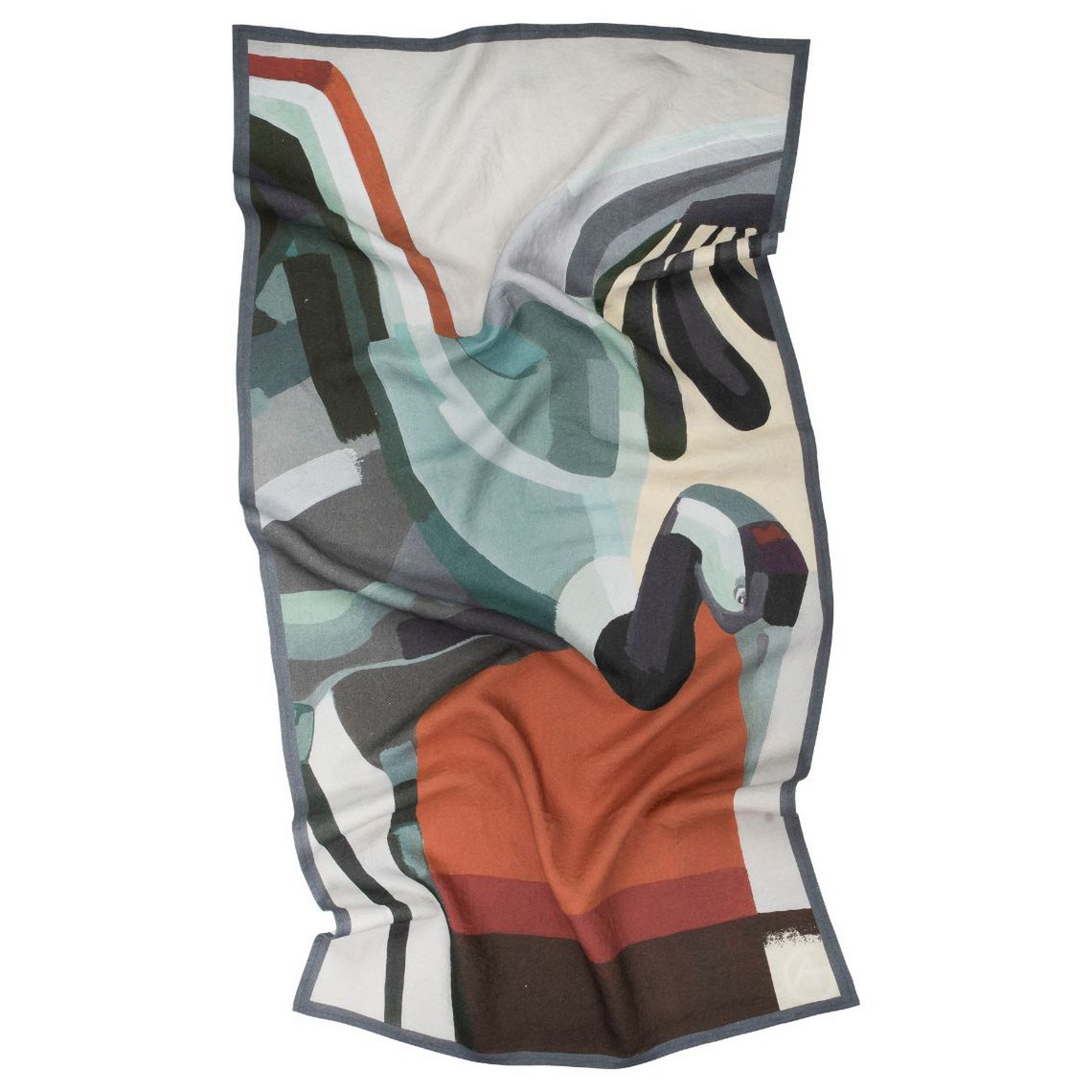 Linen beach towel Crane - Agnė Kišonaitė
