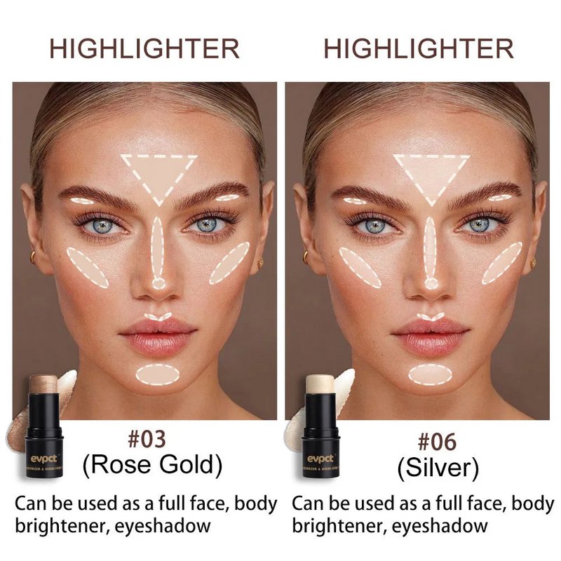 Highlighting & Bronzer Stick Gezicht Verhelderende Blusher Rouge Concealer Pen Langdurige Corrector Neus Schaduw Contouren Cosmetica