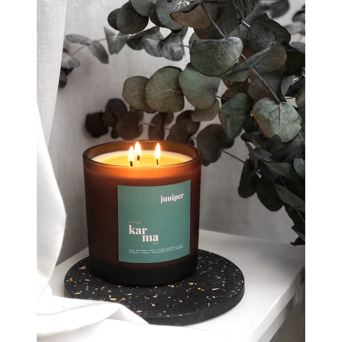 genévrier | bougie rechargeable en bois de cèdre + sapin