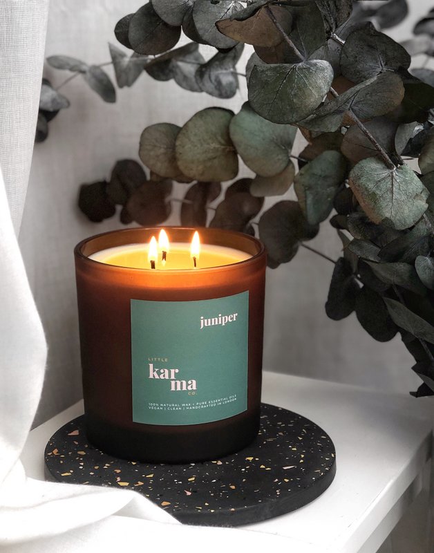 ginepro | candela ricaricabile in legno di cedro + abete