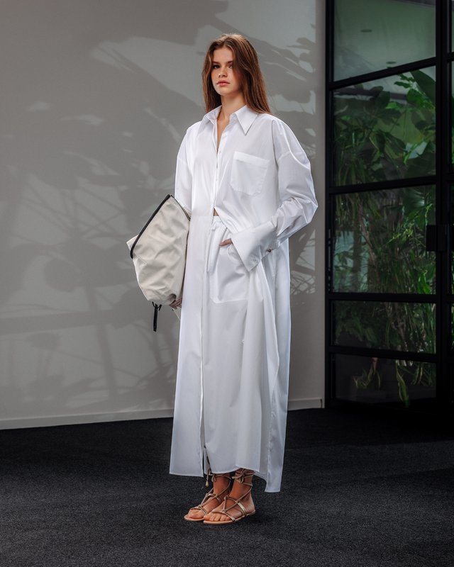Cotton maxi shirtdress