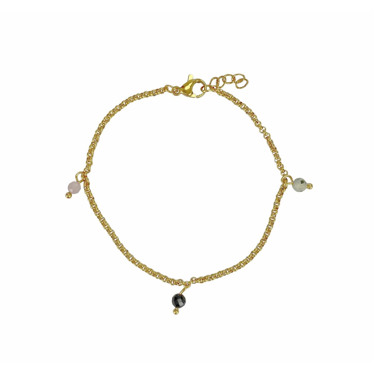 Bracelet Kunzite, Tourmaline & Préhnite - Or