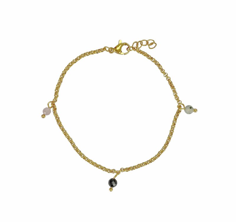 Bracelet Kunzite, Tourmaline & Préhnite - Or