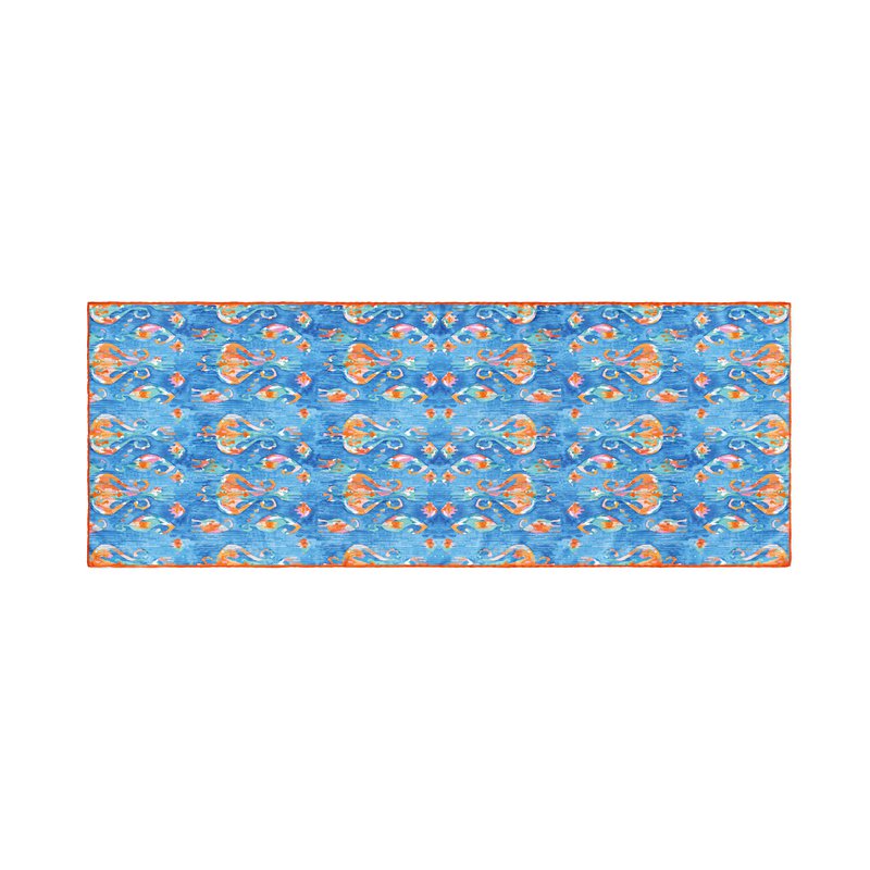 Blue Silk Scarf Ikat Print Aulia