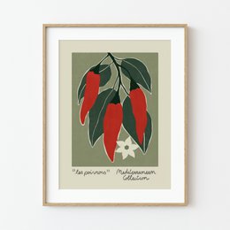 Mediterrane Kollektion – Kunstdruck mit roten Paprika