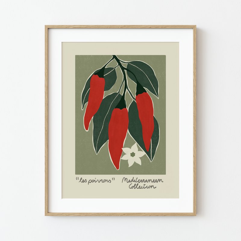 Mediterrane Kollektion – Kunstdruck mit roten Paprika
