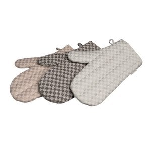 Halbleinen - Topfhandschuhe "SCHACHBRETT"