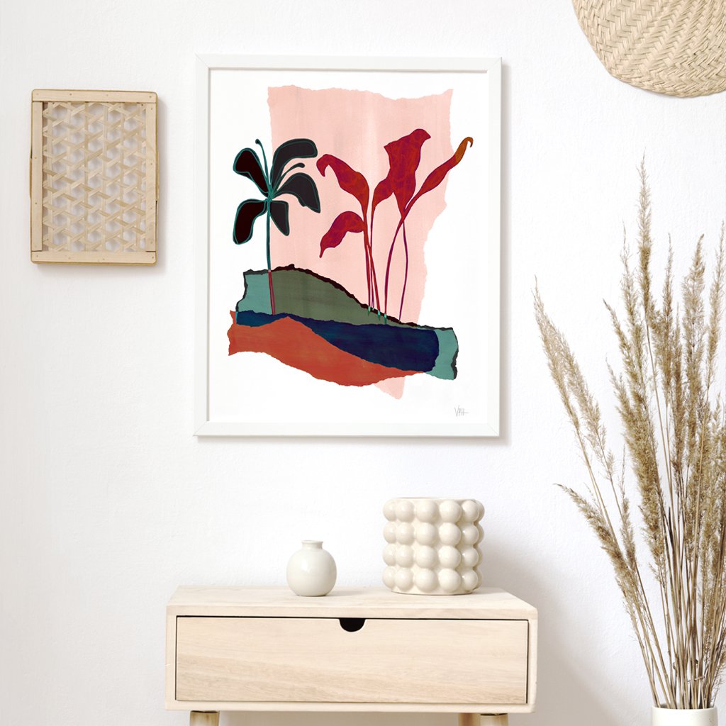 Dark Lily Abstrakt Leaf Art Print