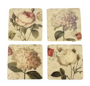 Coasters Roses and hydrangea, s / 4