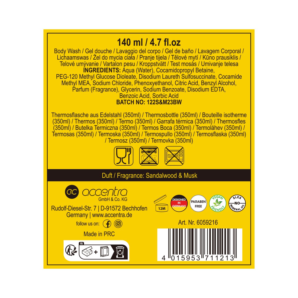 Ensemble cadeau pour hommes Bath + boîte à outils pour le corps avec une bouteille thermique