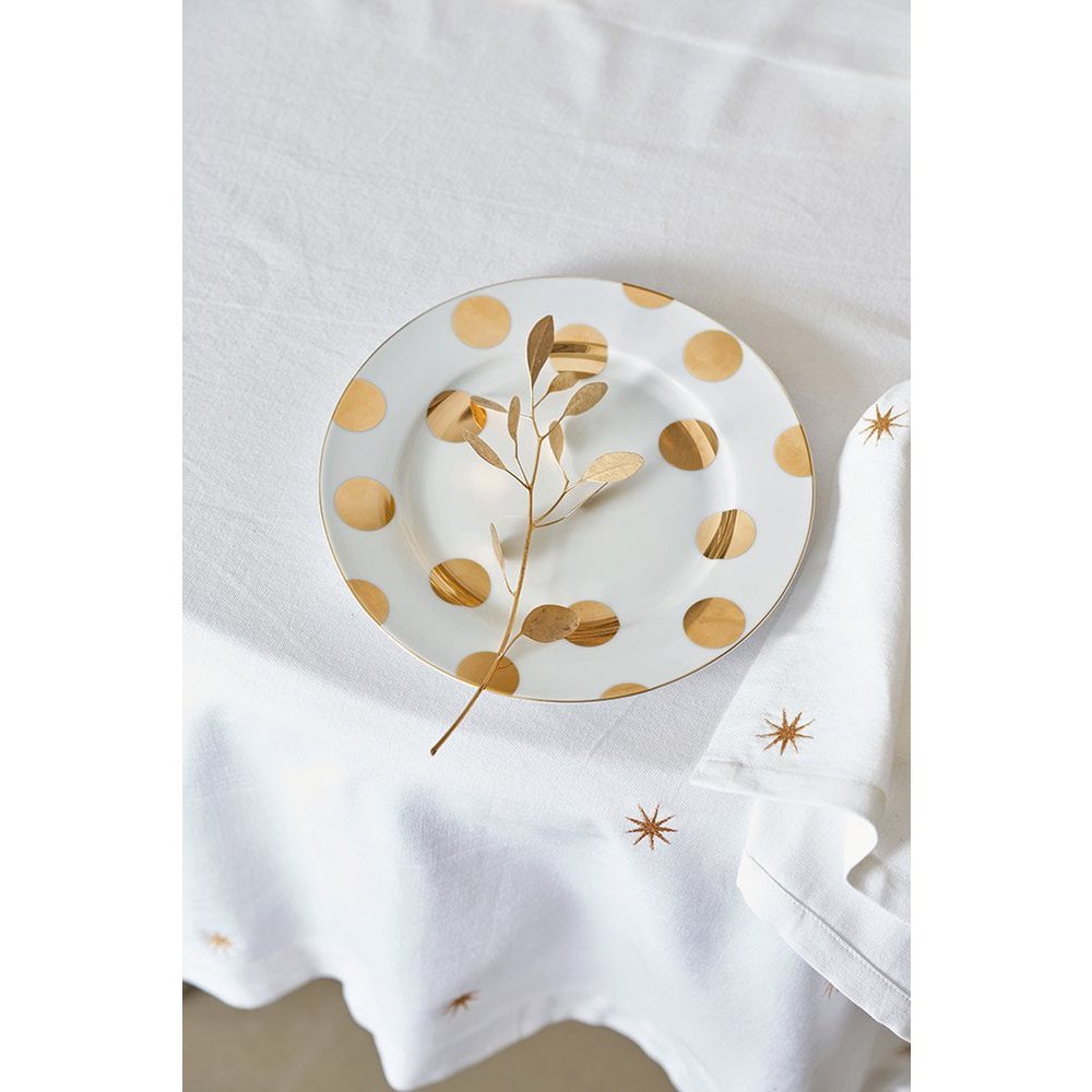 Plate Dot Delight White-Gold 23cm