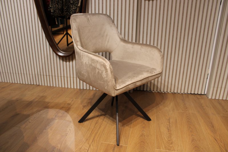 Spisestuestol Nova 360 Degree Roterbar Velvet Sand Taupe