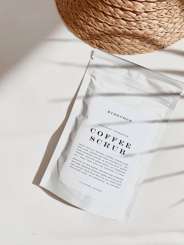 Kokos mandarin kaffe scrub - 100g