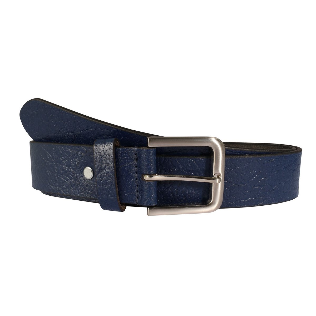 Leonardo Verrelli genuine leather belt, dark blue, can be shortened, 140 cm