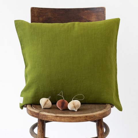 Christmas Green Linen Cushion Cover