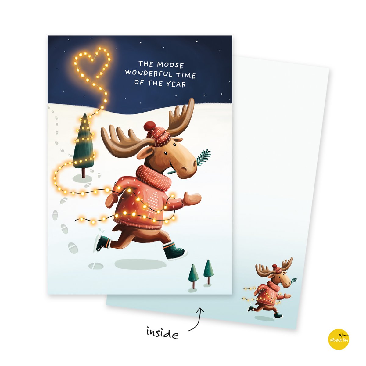 kerstkaart - La maravillosa época del año de los alces