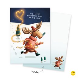 kerstkaart - La maravillosa época del año de los alces