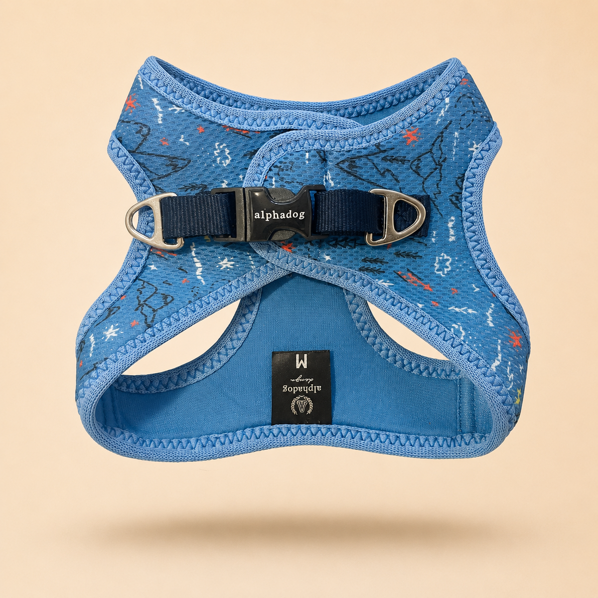 Ligne de collection de harnais en maille respirante Alpha Dog Bleu - Ensemble de 5 pièces