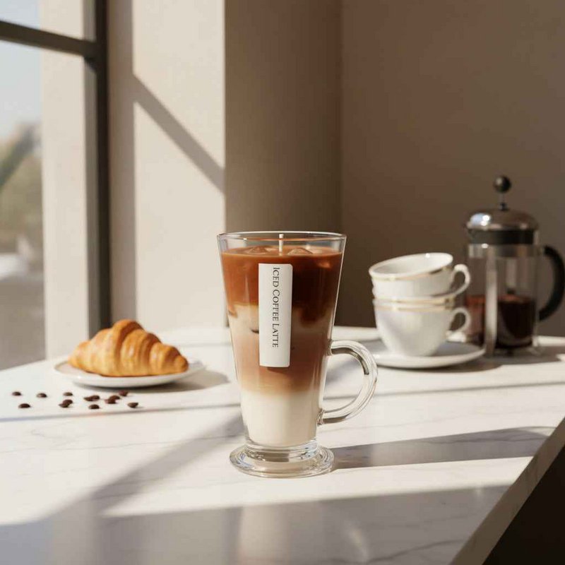 Iced Coffee Latte – Vela de café con leche con cubitos de hielo (250 g)