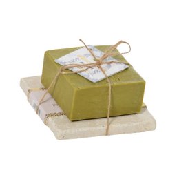 Hausart savon olive vert 200 g + coffret travertin