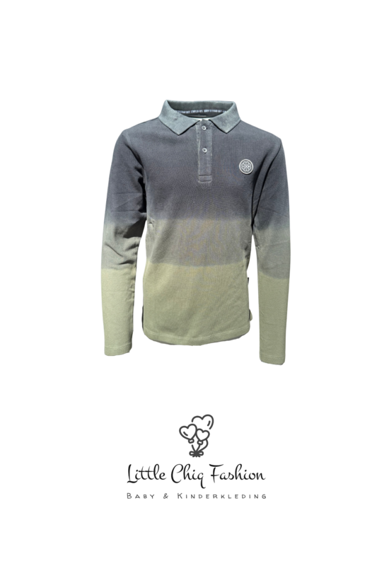 LewyLou NO4 Polo Zwart-Groen – Modern Kleurverloop – Urban Kids Fashion