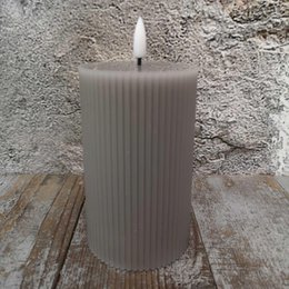 Candl LED stompkrs.+timer taupe 7.5H12.5cm (79002)