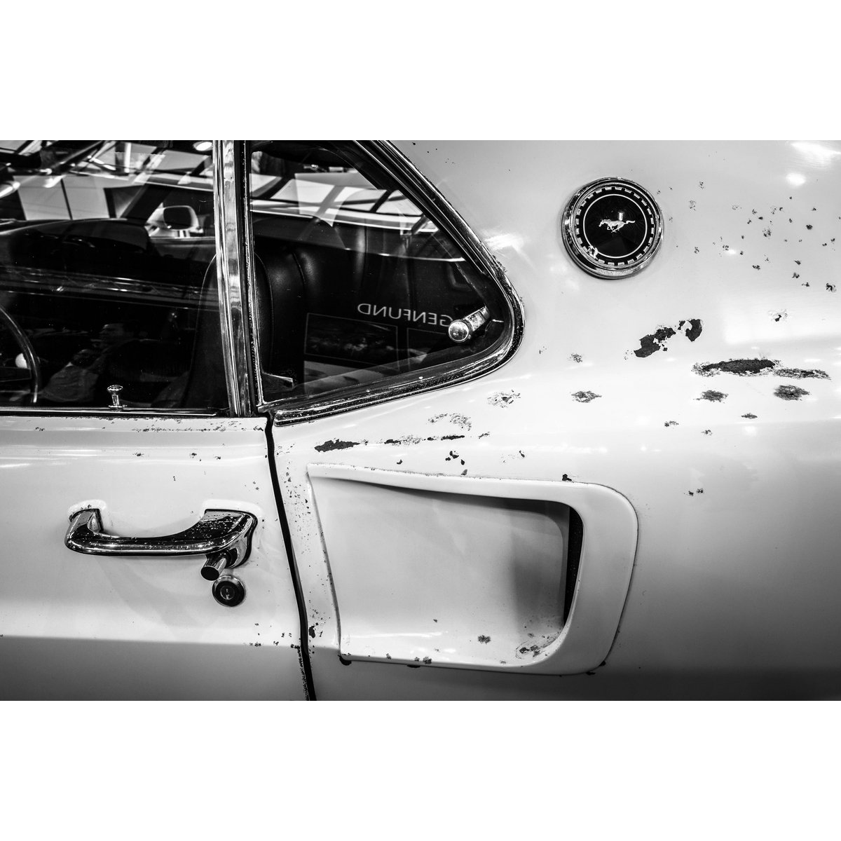 MUSTANG ZWART-WIT POSTER