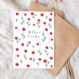 Folding card "Love poppies"
