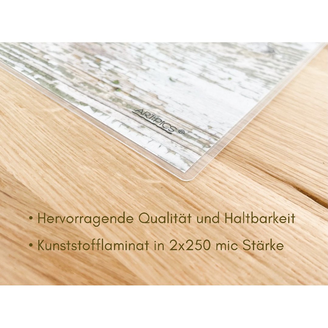 Tischset Platzset abwaschbar 4 Stück Blüten und Kräuter von Artipics Platzdeckchen Kunststoff 42x30 cm Platzmatten Shabby Tischdeko Landhausstil Tischuntersetzer Gäste Gastgeschenk