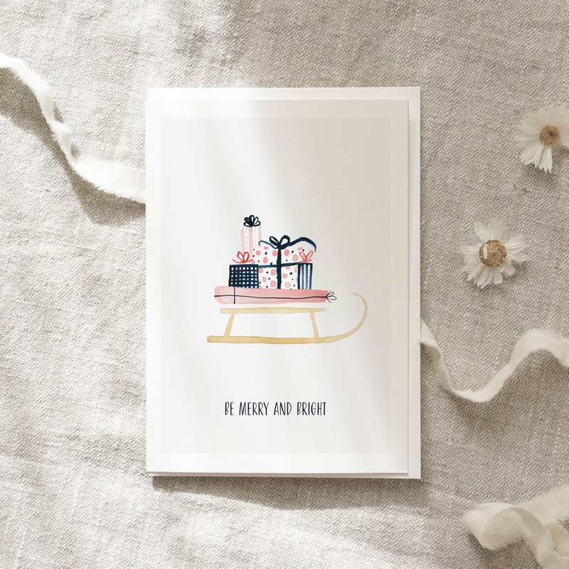 Greeting card · Be merry and bright