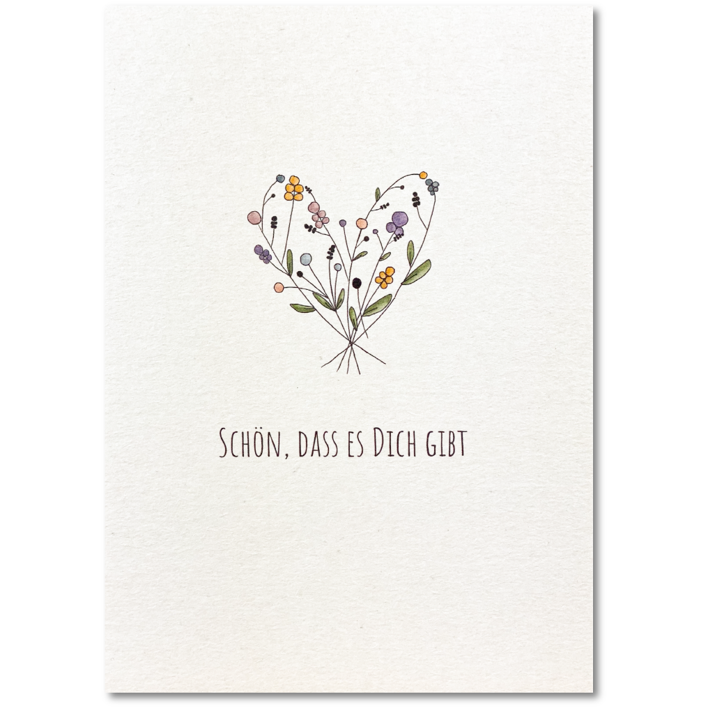 Schön dass es dich gibt Blumenherz