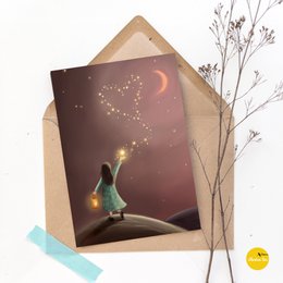 Greeting card star girl (without text)