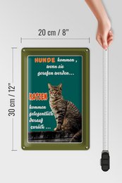 Cartel de chapa que dice 20x30cm Los perros vienen cuando vienen los gatos.